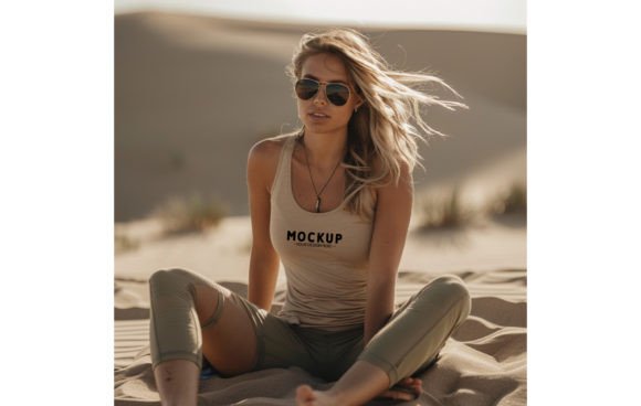Download Next Level 1533 Tank,woman,sand,mockup 4 - Premium Resources
