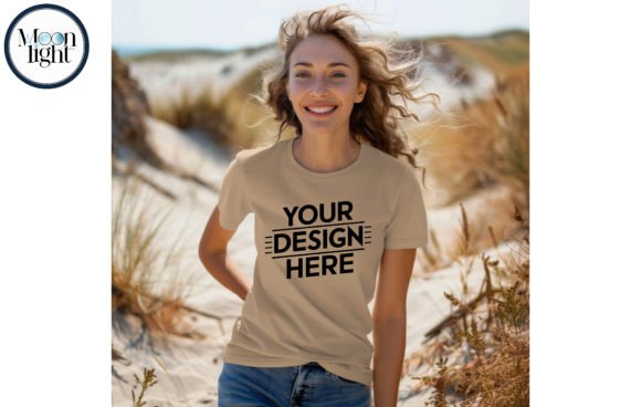 Download Gildan 64000 T-shirt,woman,sand Mockup 17 - Premium Resources
